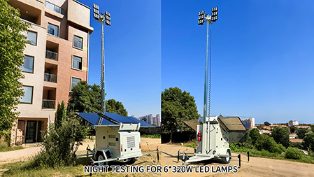 Night Testing for 6*320w LED Lamps